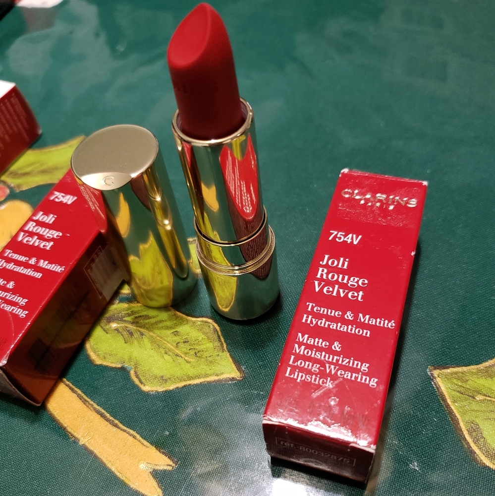 Clarins Joli Rouge Velvet 754V Deep Red